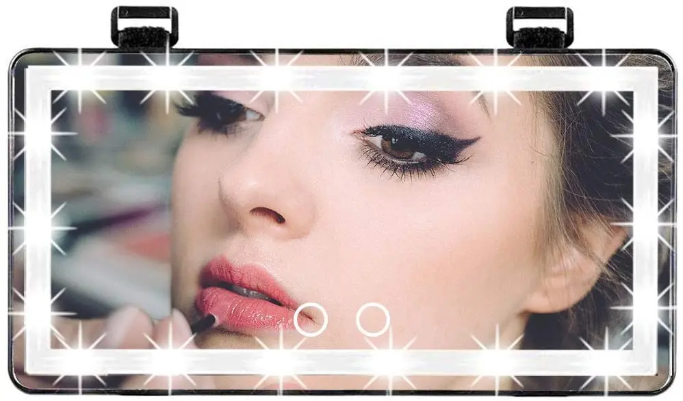 

Car Makeup Visor Vanity Mirror with Lights, 3 Light Mode Car Vanity Mirror Clip-on Vanity Mirror for Women