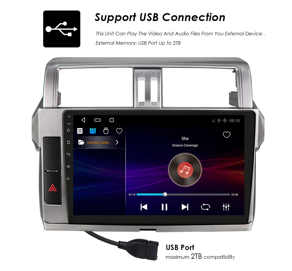 2g32g android10 car radio for toyota land cruiser prado 150 2013 2017 car dvd player car accessory 4g multimedia autoradio pc free global shipping