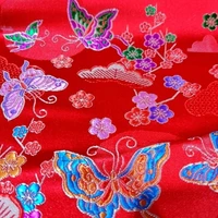 butterfly silk brocade satin children tang suit cheongsam ethnic minority clothing fabric