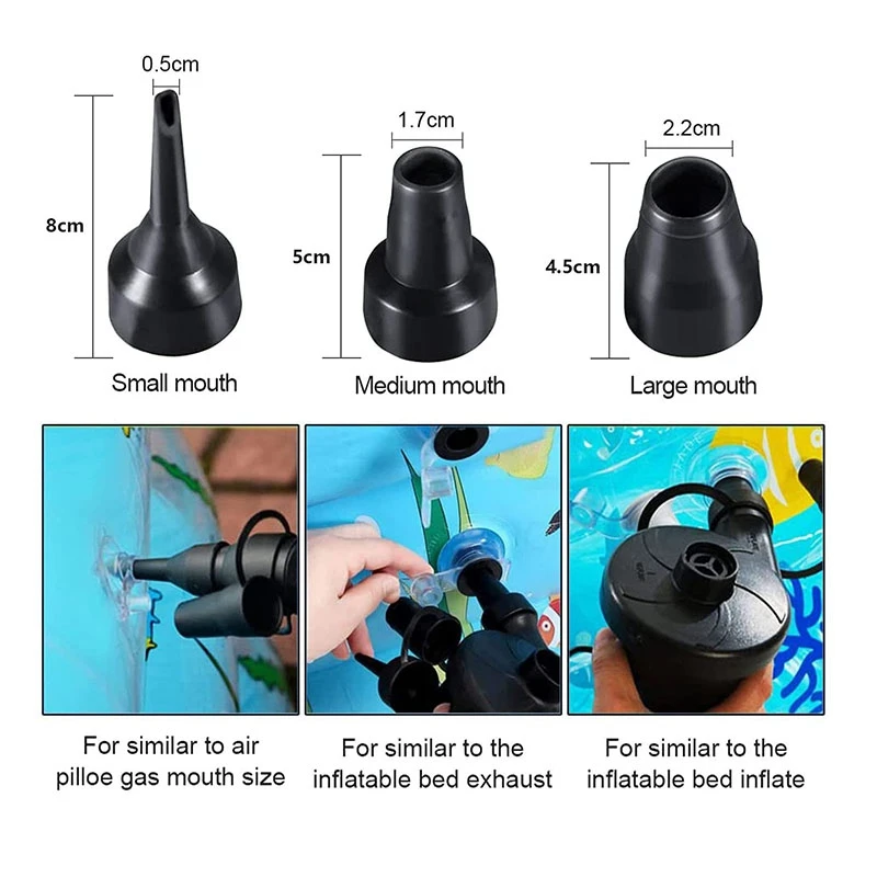 

Electric Pump for Inflatables, Quick Air Pump with 3 Nozzles for Inflatable Couch UK Plug