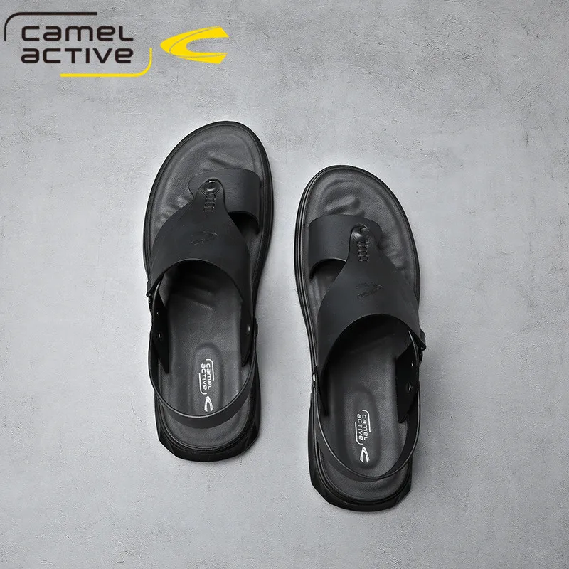 Мужские Пляжные босоножки Camel Active коричневые повседневные кожаные сандалии на