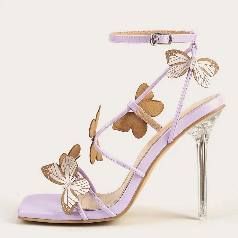 

Brand New Fetish Thin High Heels Ankle Strap Fashion Party Sexy 2021 Butterfly Knot Woman Summer Sandals Shoes