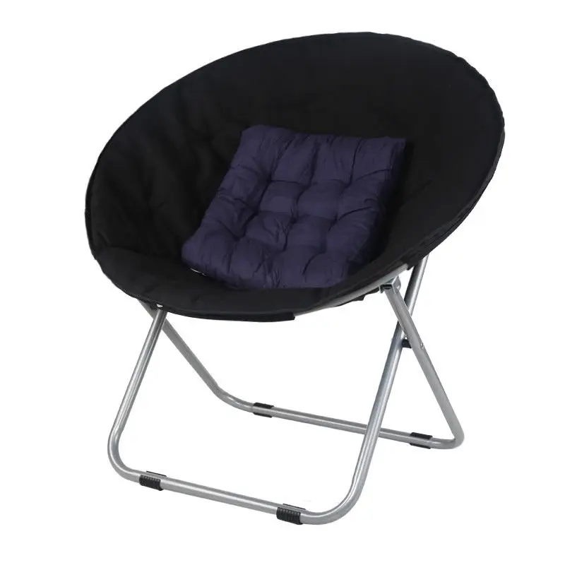 Folding Large Size Round Moon Saucer Camping Chair with Steel Frame Oxford Cloth Padded Seat Portable 7 Colors |