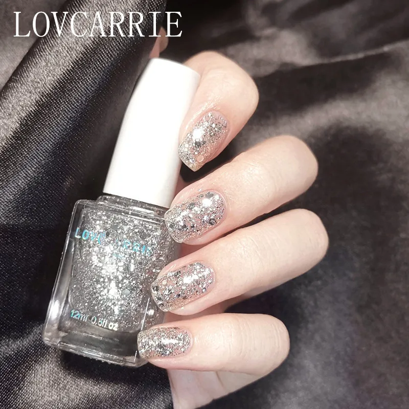 

LOVCARRIE Glitter Nail Polish Holographic Regular Varnish Nailpolish 12ml Matte Shiny Lacquer Paint for Nail Art 30 Colors