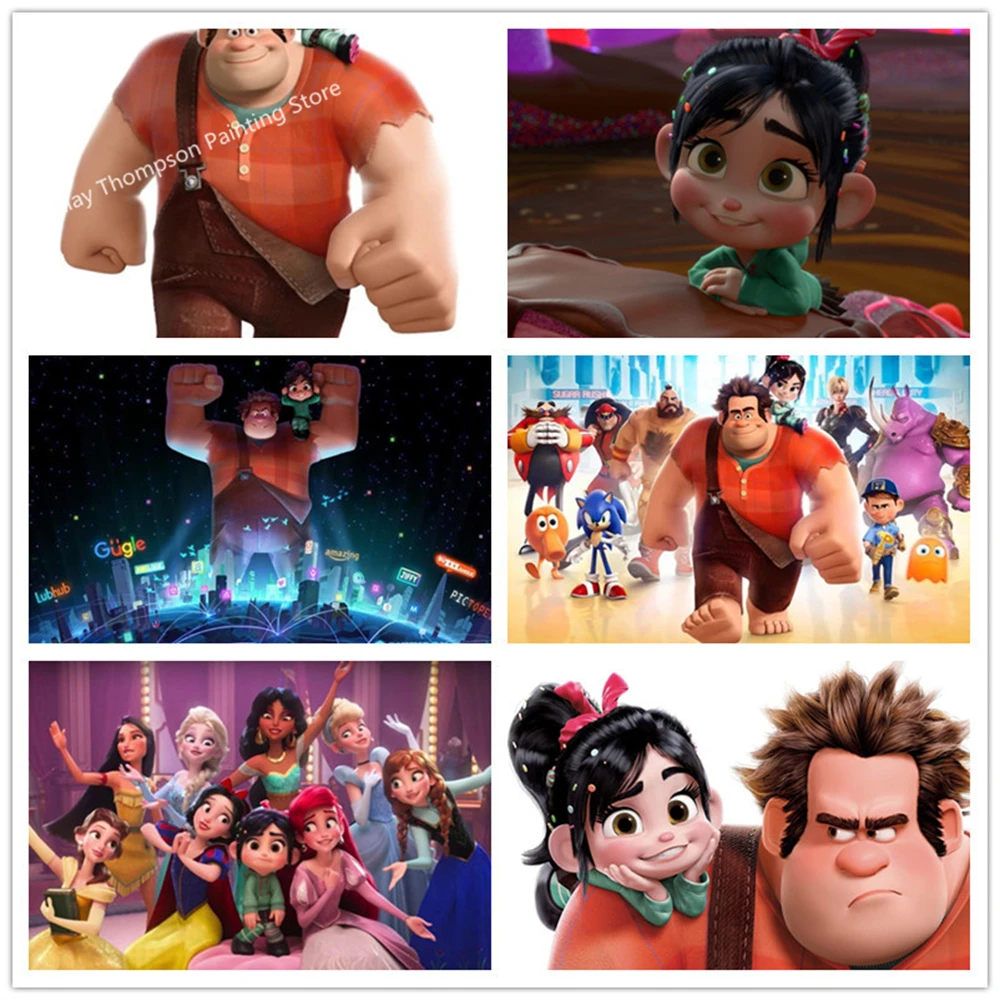 

Набор для алмазной живописи «сделай сам», набор для алмазной вышивки крестиком из мультфильма «Король разрушения», с 3D эффектом Диснея, моз...