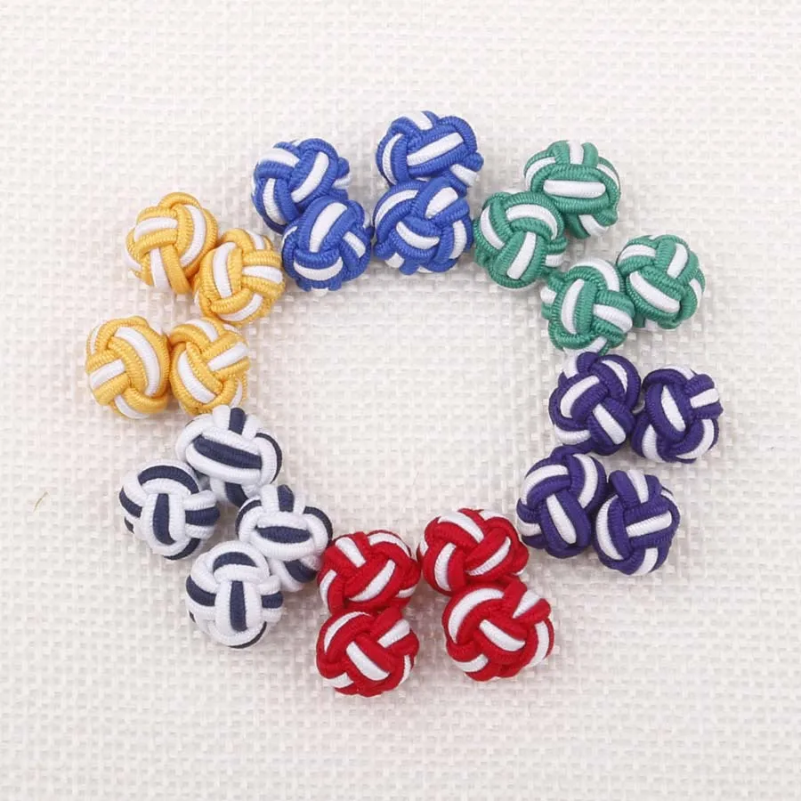 Linbaiway Новинка шелковые запонки узлы ручной работы эластичная двойная веревка