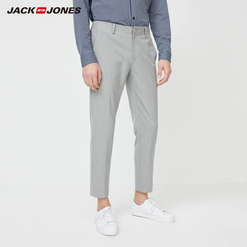 Мужские повседневные облегающие клетчатые укороченные брюки JackJones новинка 220114542