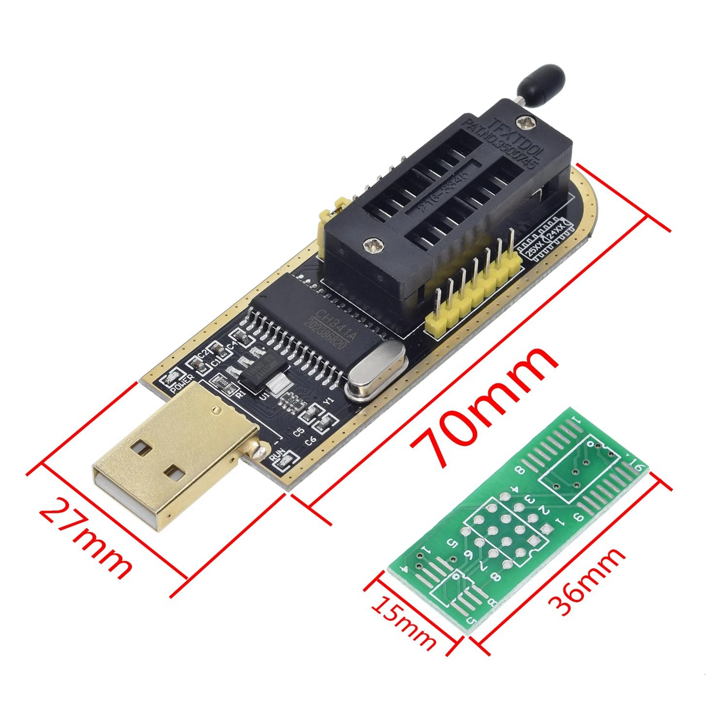 TZT CH341A 24 25 серии EEPROM флэш-память биос USB программист модуль+ SOIC8 SOP8 тестовый зажим для EEPROM 93CXX/25CXX/24CXX