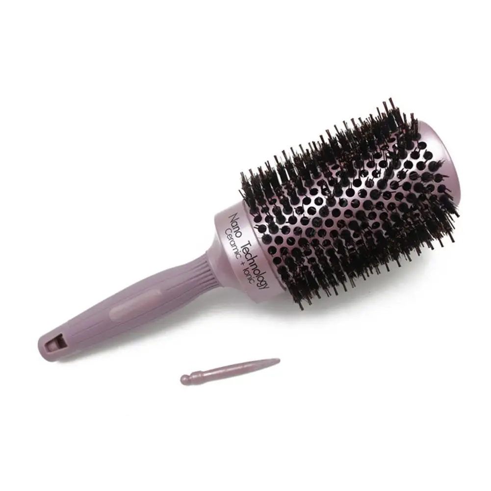 Новая ручка черная круглая керамическая щетка для волос 4 размера щетина кабана