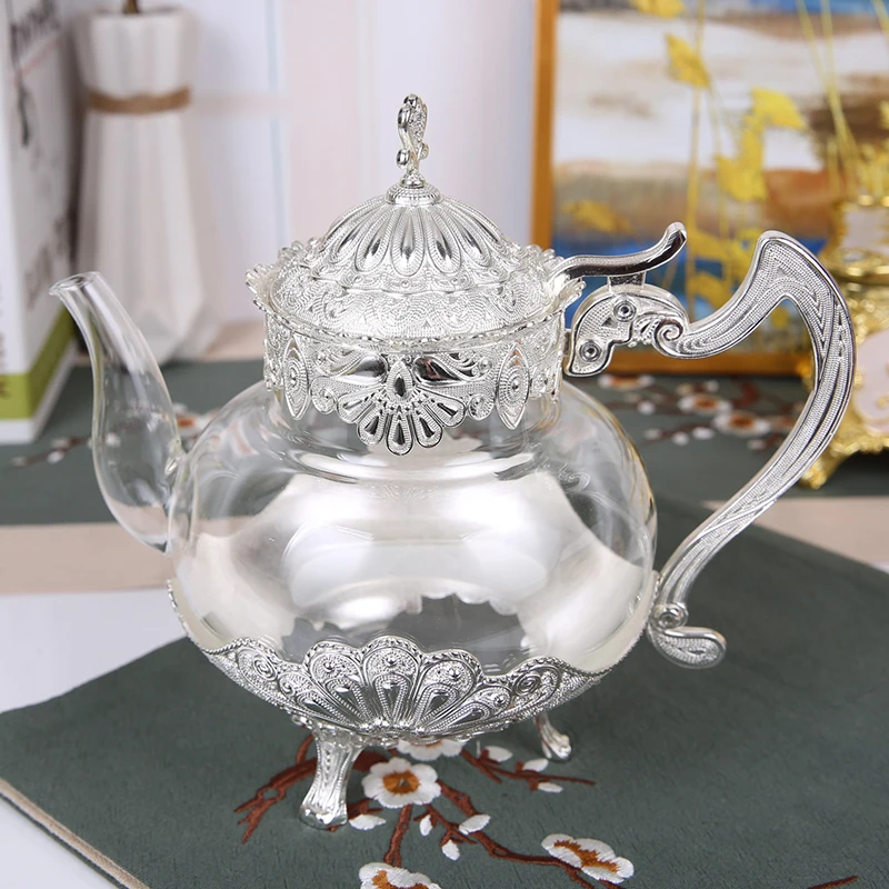 

Стакан для чайника с золотой/серебряной ручкой-подставкой, кофейник, термостойкий водостойкий чайник, цветочный чайник, посуда для напитко...