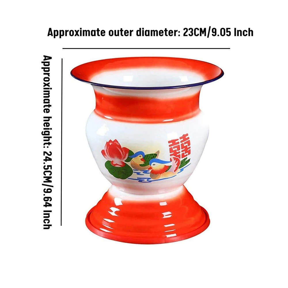 

Chinese Traditional Fruit Basket Enamel Bowl Container Red Chinese Style Home Storage Cans,For Putting Champagne Fruit Display