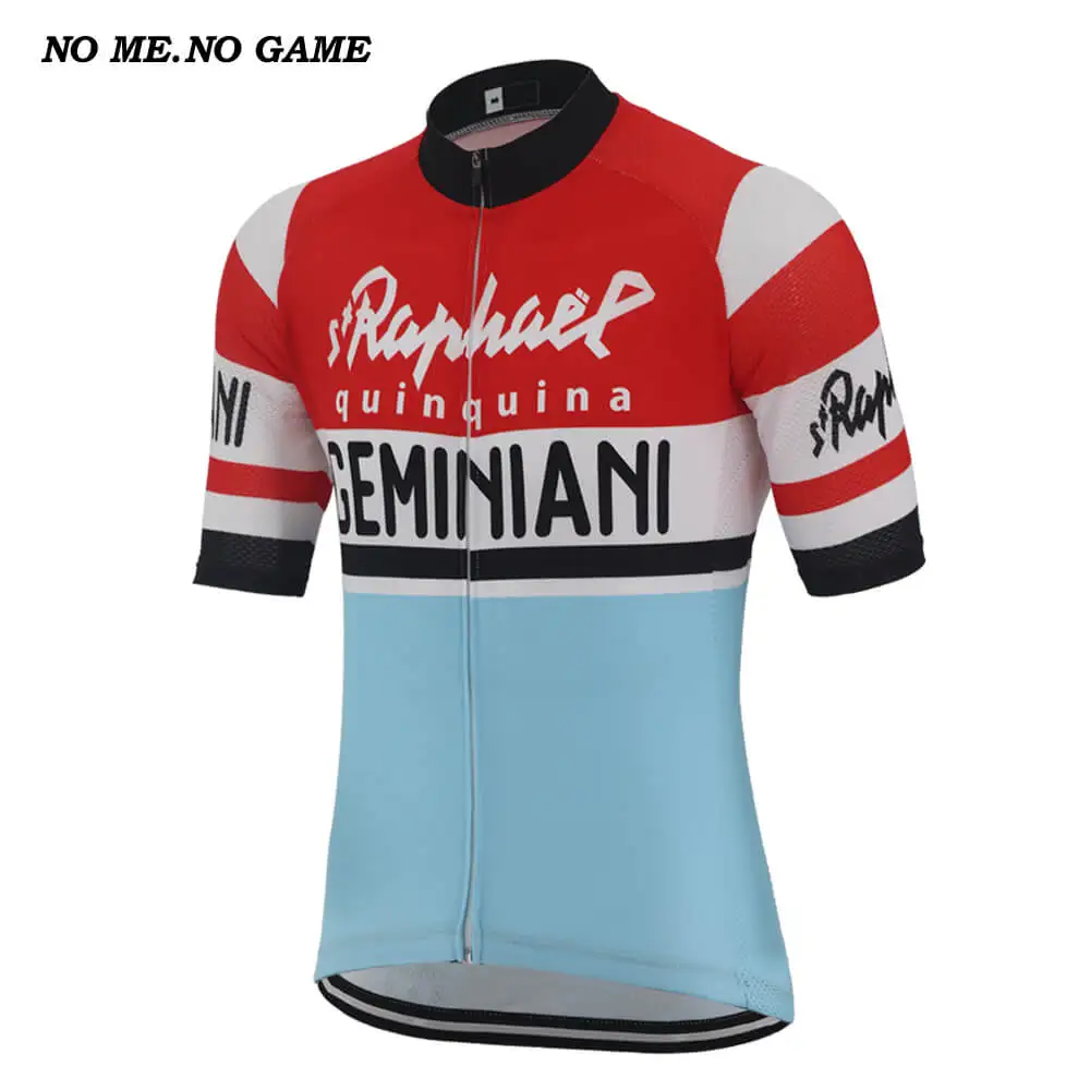 Мужская велосипедная майка NO ME GAME Pro в стиле ретро синий и красный цвета летняя