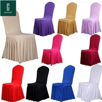 50pcslot high quality chair skirt cover wedding banquet chair protector slipcover decor pleated skirt style chair covers