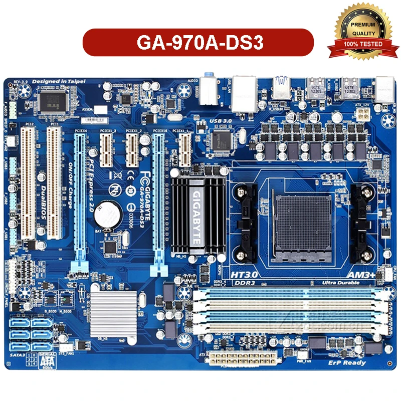 Для Gigabyte GA 970A DS3 оригинальная материнская плата DDR3 Socket AM3 + USB3.0 32GB б/у для