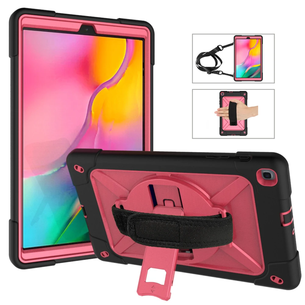 Tab A 10,1 T510 чехол 360 Вращающаяся подставка/рука+ шейный ремешок для samsung Tab A 10,1 SM-T510/T515 сверхпрочный ударопрочный