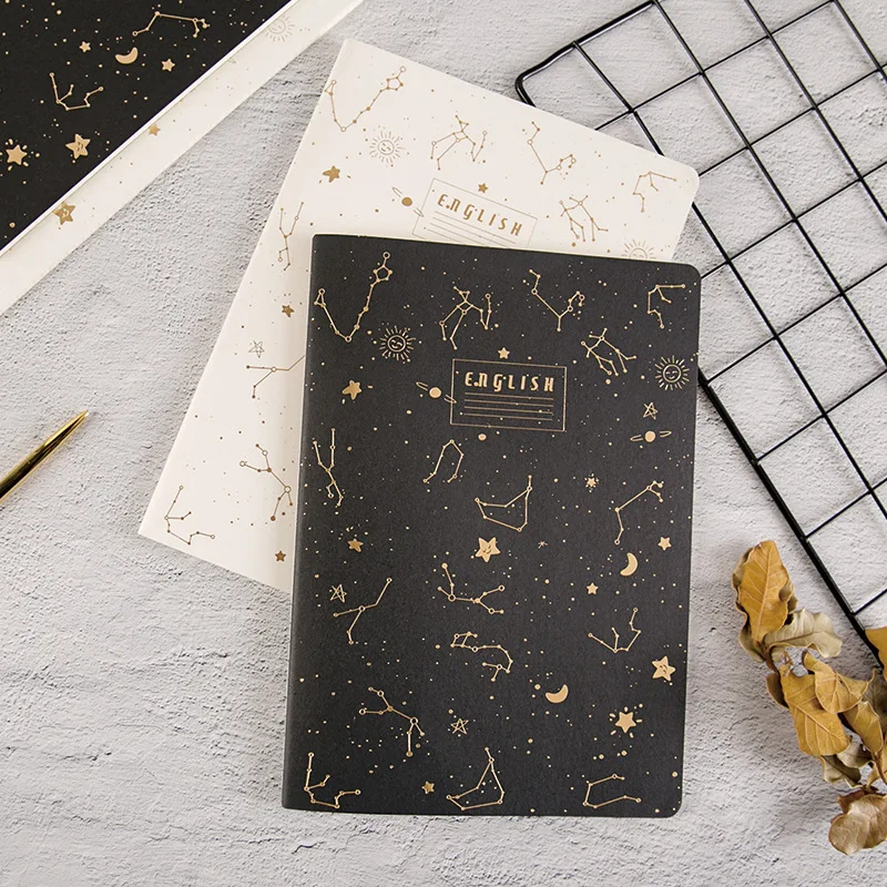 Новинка 2020 креативный блокнот с золотой фольгой и звездами в твердом переплете