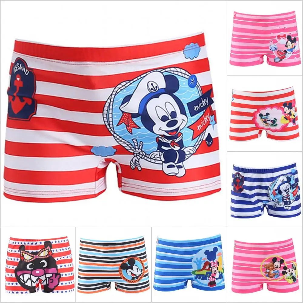 Baby Boys Girls Cartoon Printed Swim Diapers Infant Children Leakproof Swimming Nappies Newborn Baby High Waist Swimming Trunks