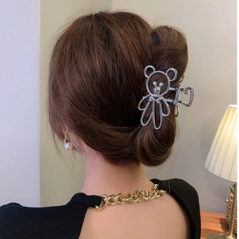 Зажим для волос Женский металлический в виде медведя из мультфильма 2021 |