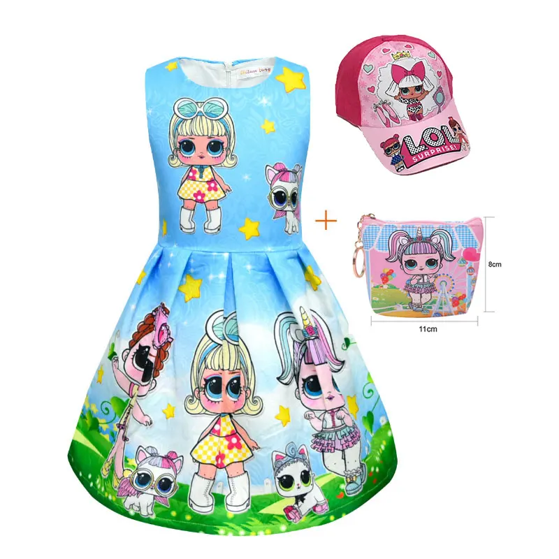 Забавное платье с рисунком куклы Сюрприз новое жаккардовое без рукавов для