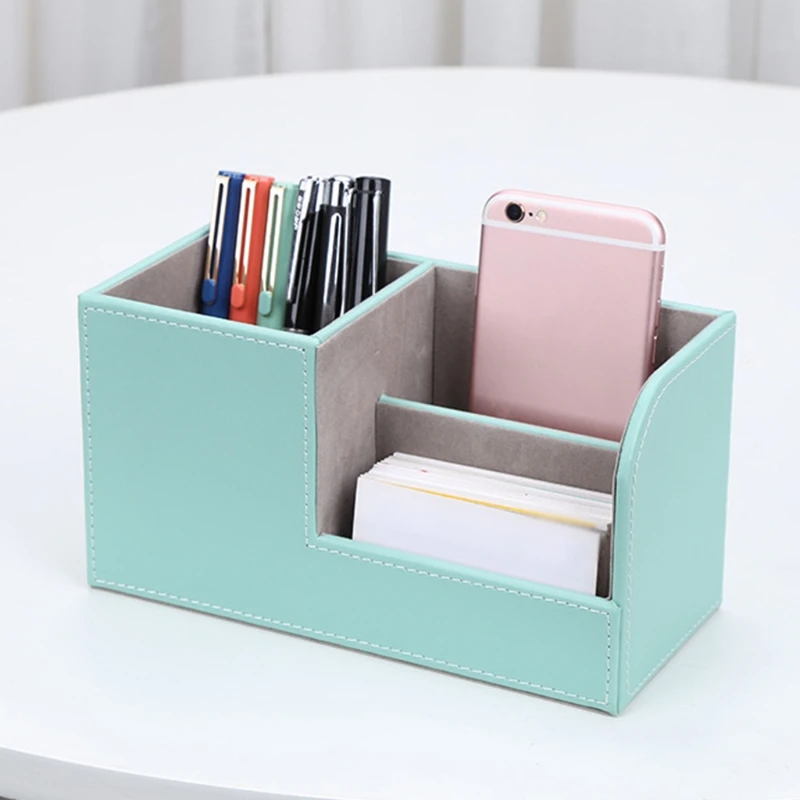

Multi-function Leather Desk Stationery Organizer Pen Pencil Holder Business Card