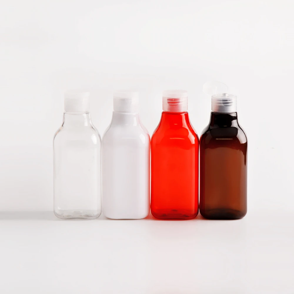 200 мл квадратные пластиковые флаконы для шампуня с откидной крышкой многоразовые