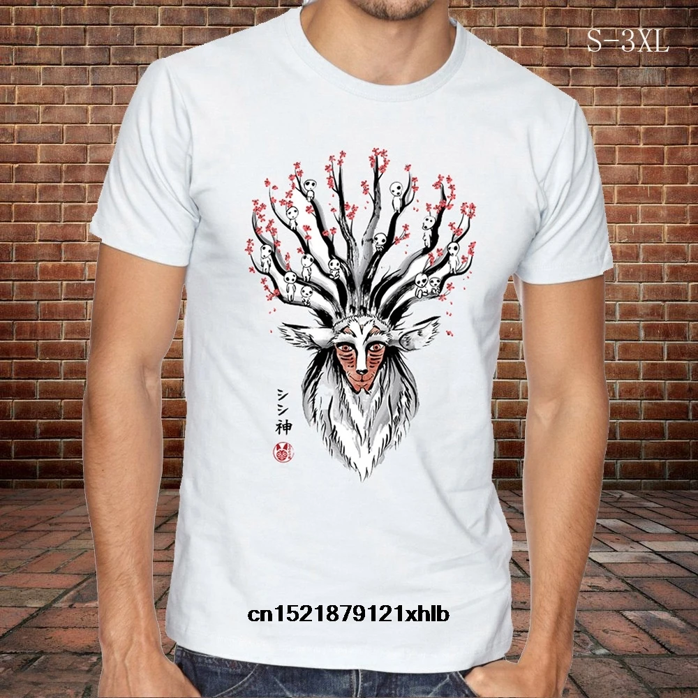 Мужская футболка без лица Бог олень чернила живопись Принцесса Мононоке лесной