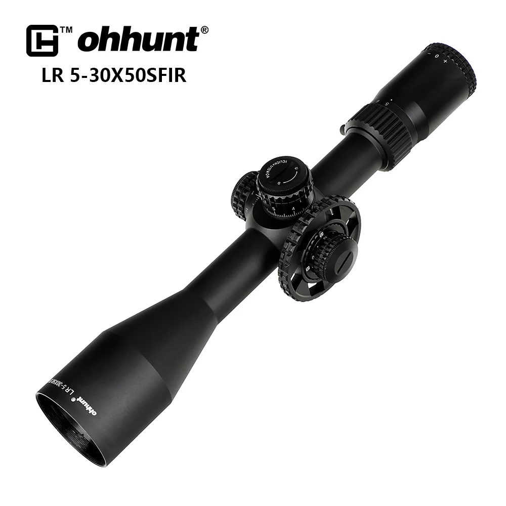 Not Include Rings Ohhunt LR 5-30x50 SFIR Охотничий прицел Тактическое стекло Травленая прицельная сетка Красная подсветка Боковые параллаксные турели Блокировка сброса Прицел - Цвет: Not Include Rings