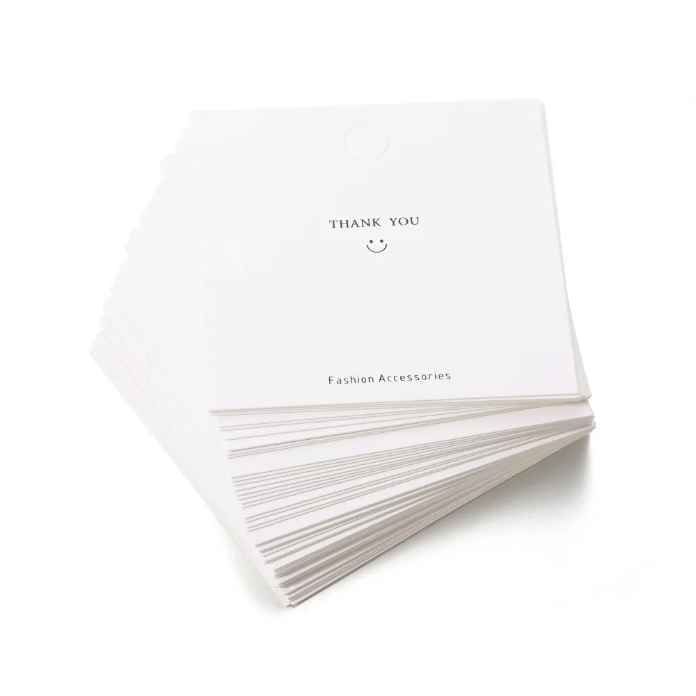 

50pcs 8*8cm Square Display Cards Earrings Necklaces Hang Tag Ear Studs Paper Card For DIY Jewelry Classic Clip Accessories