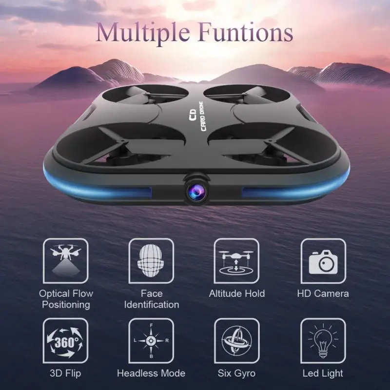 Wi-Fi FPV HD камера Квадрокоптер Дрон легкий в эксплуатации с оптическим потоком воздушный фотограф Квадрокоптер RC Дрон Карманный 720P