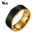 Vnox Черный Обручальное Нержавеющая сталь Для мужчин кольцо черный и золотой цвет мужской ювелирные изделия