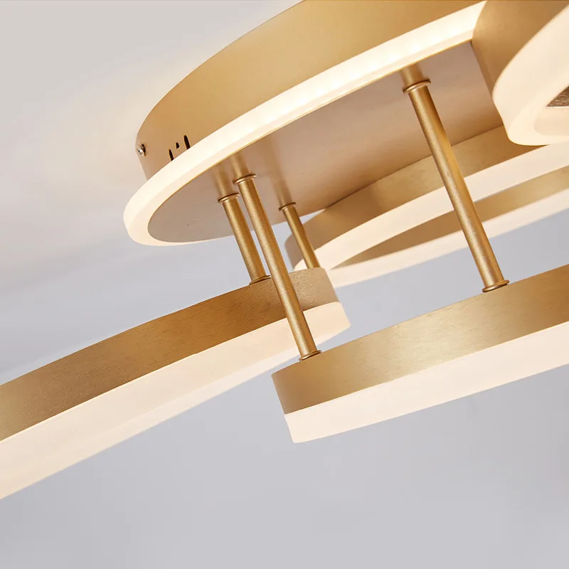 JMZM Nordic 1/2/3/4/5 Circle Rings Modern Dimmable led ceiling Lights For Bedroom dining living Room Kitchen Gold ceiling Lamp
