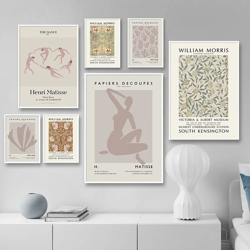 

William Morris Matisse Abstract Retro Art Canvas Painting Museum Artwork Wall Print Poster Modern Pictures For Living Room Decor