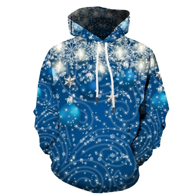 

Hot Sale Men's Clothing 2021 Autumn and Winter New 3d Christmas Men's Sweatshirt Plus Size Blue 3D Hoodie
