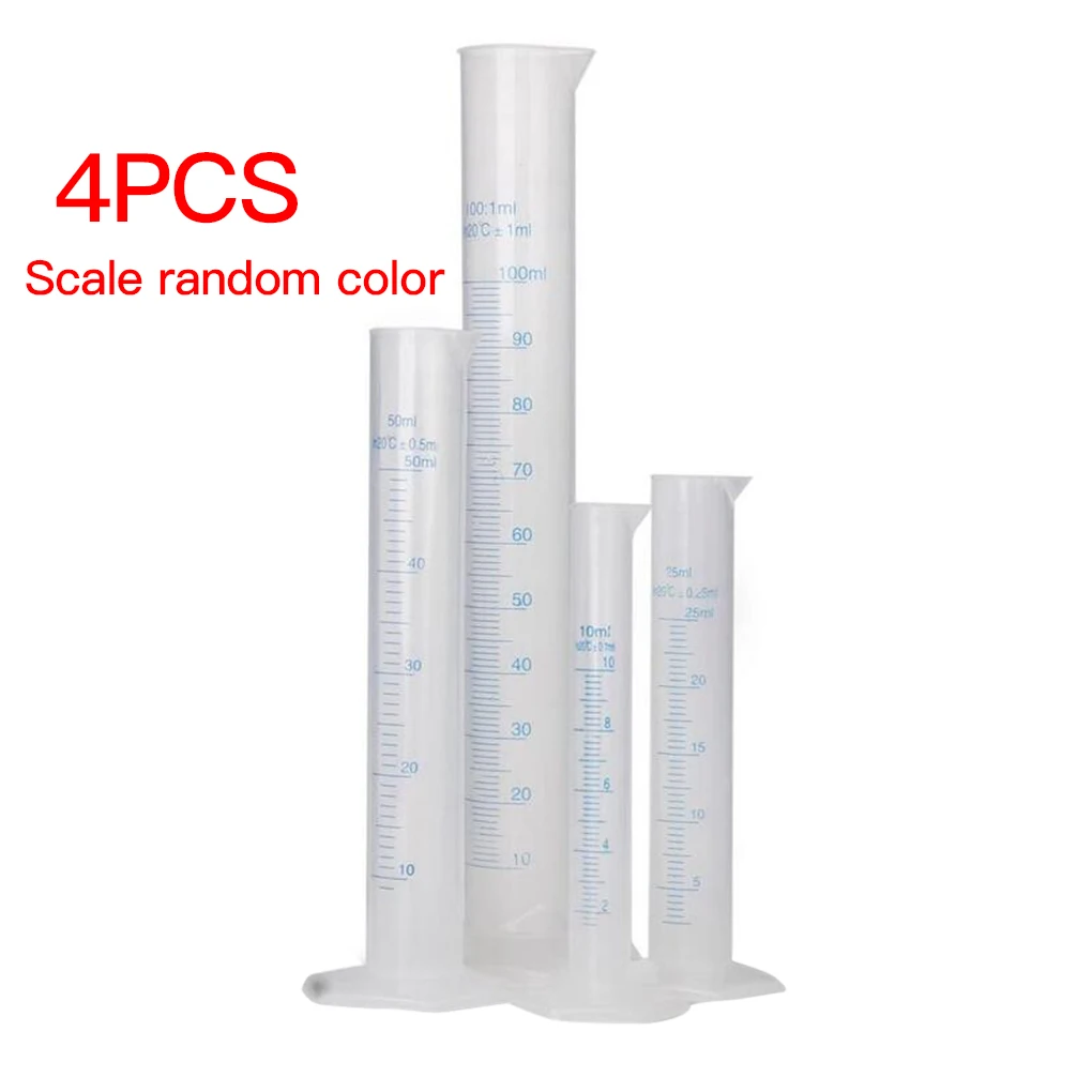 4pcs Plastic Graduated Cylinder Kitchen Laboratory Experiment Test Water Measurement Measuring Tube | Дом и сад