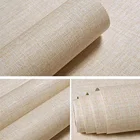 Бежевые самоклеющиеся обои, водонепроницаемые, чистый серый, для спальни, гостиной, льняные обои, толстые настенные наклейки, ремонт мебели