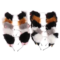 15 colors beautiful masquerade halloween cat ears cosplay cat ear party costume bow tie bell headwear headband hair accessories
