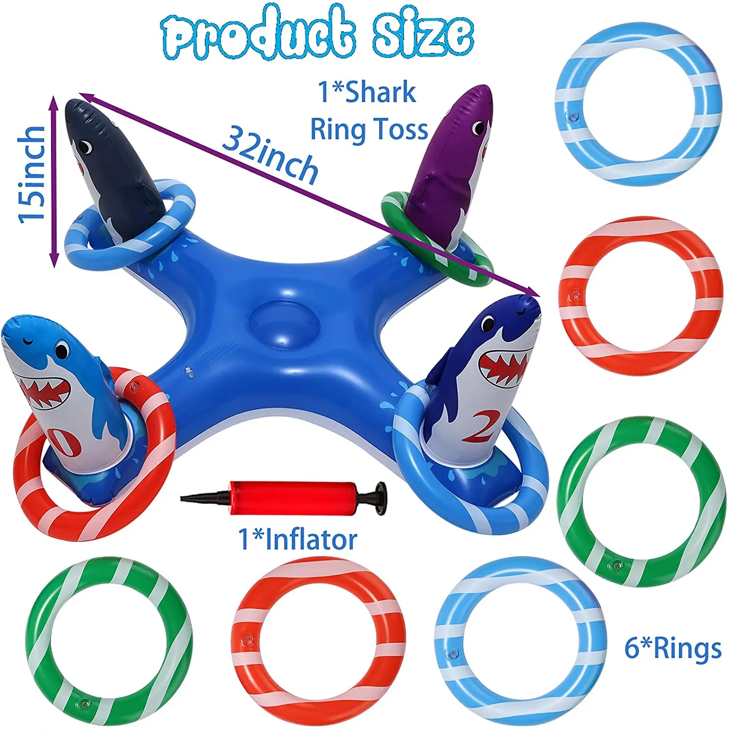 

Inflatable Pool Ring Toss Games Toys Inflatable Ring Throwing Ferrule Kids Outdoor Pool Beach Fun Summer Water Toy