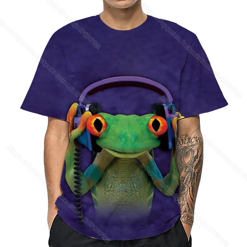 Футболка мужская с 3D-принтом ящерицы крутая тенниска в стиле унисекс уличная