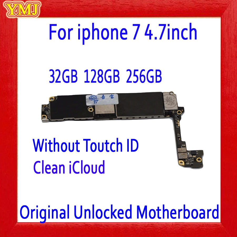 100% оригинальная разблокированная материнская плата для iphone 7 без Touch ID 32 ГБ 128 256 с
