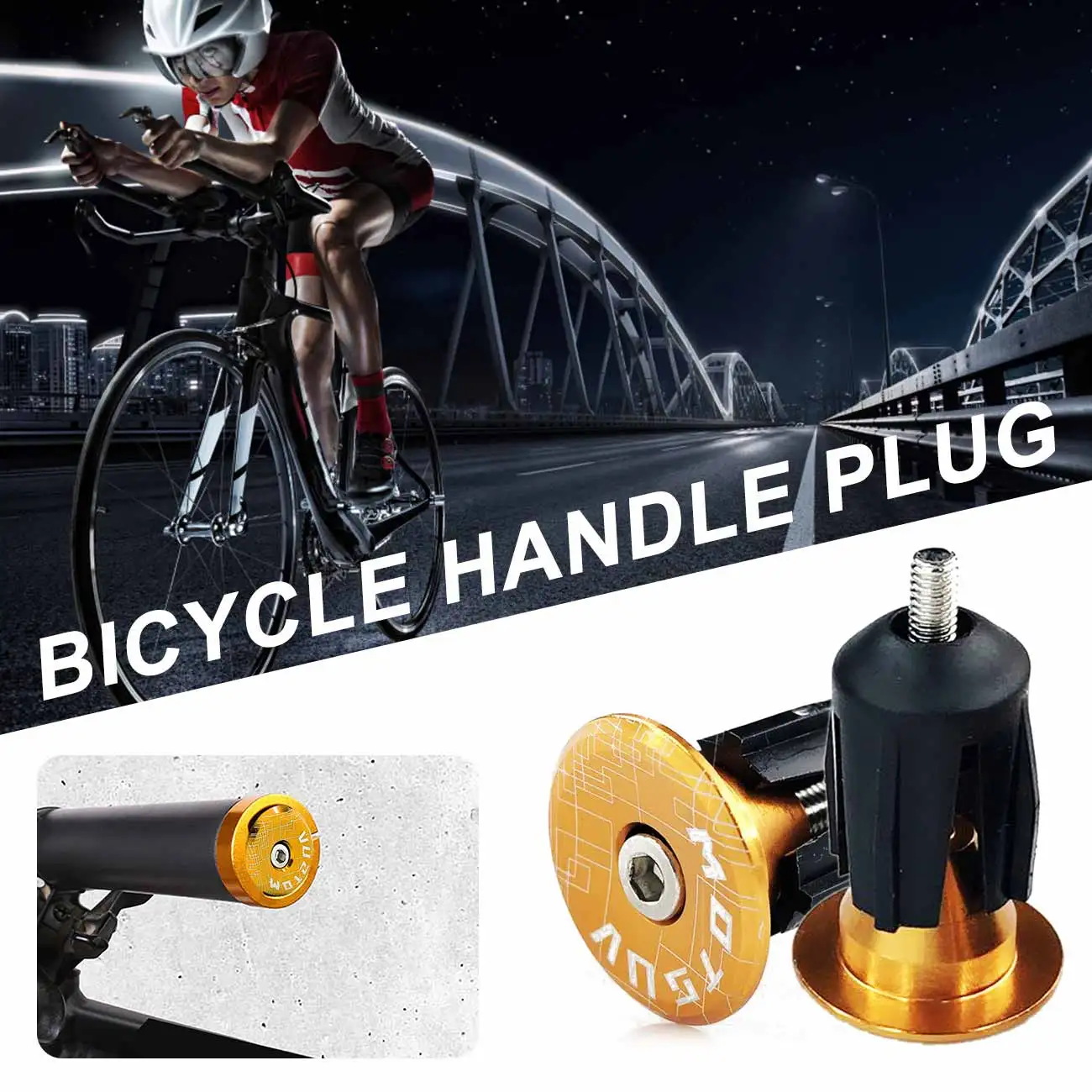 

Bicycle Grip End Plugs Aluminum Alloy Bike Handlebar Grip Bar Cap Bicycle Sleeve Handlebar End Plugs for MTB Road Bike