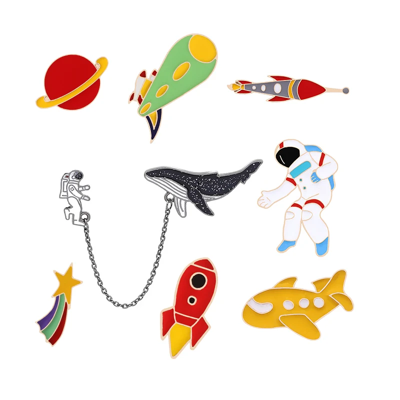 Мужская брошь в виде астронавта летательного аппарата ракеты инопланетянина