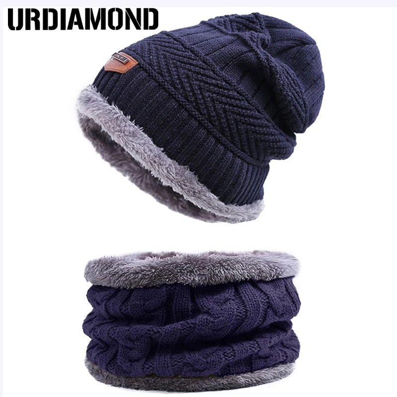 Набор из вязаных шапки и шарфа URDIAMOND|Мужские шарфы| |