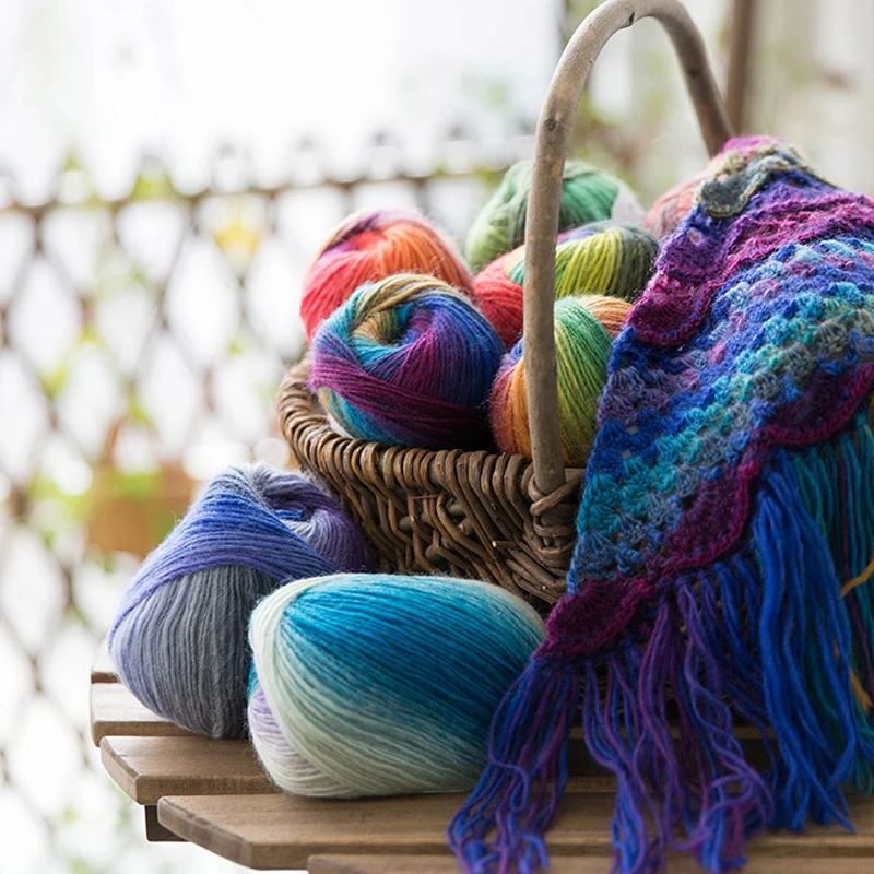 Оптовая продажа 100 г/лот толстая пряжа из 100% шерсти свитер с рисунком космоса