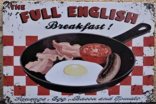 

Bit SIGNSHM Breakfast Cafe Retro Metal Tin Sign Plaque Poster Wall Decor Art Shabby Chic Gift Suitable 12x8 Inch