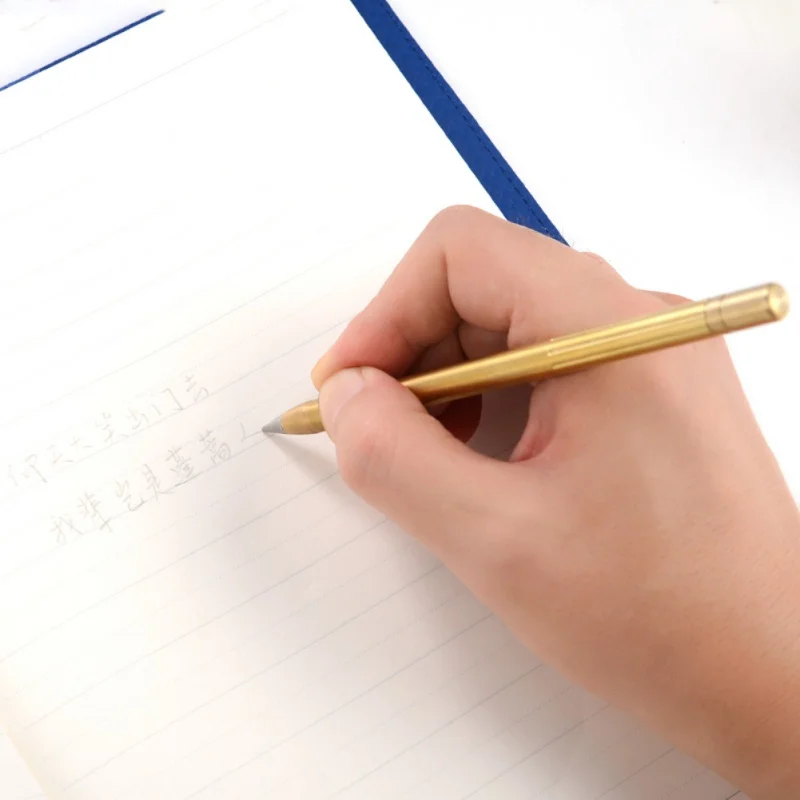 Retro Brass Inkless Pen Pure Metal No-ink Copper Gift Stylus Everlasting Pencil Outdoor tools | Спорт и развлечения