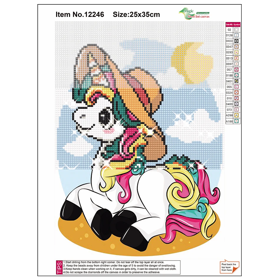 

Child DIY 5D Diamond Painting Cartoon Colorful Unicorn Resin Full Round Diamond Embroidery Cross Stitch Kids Mosaic Painting