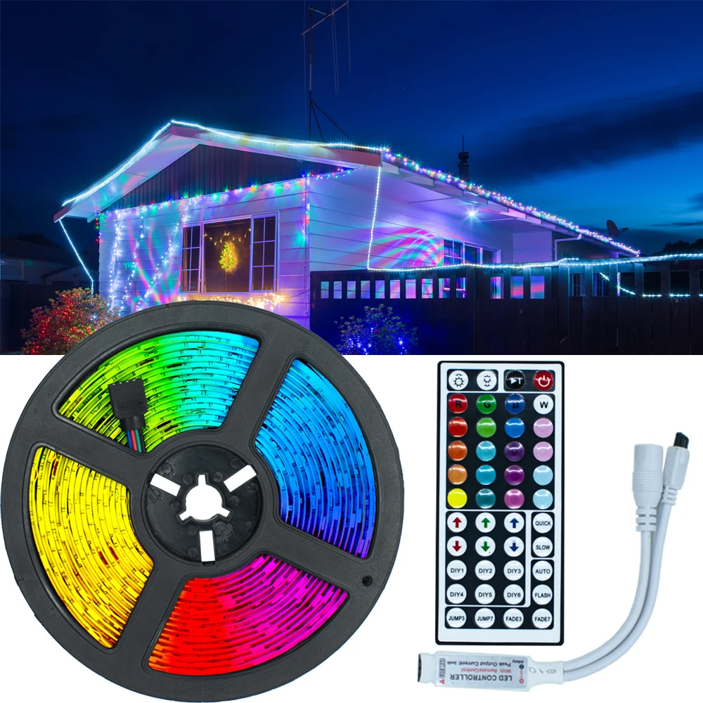 

RGB 2835 15M Bluetooth LED Strip Light, Waterproof Flexible Led Strip Light with Diode Tape for Lawn Decoration