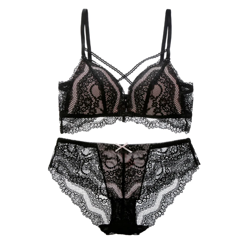 Sexy pure color lace beautiful back hollowed out no marks rings steel two rows of buttons. | Женская одежда