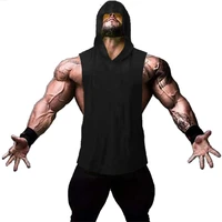 cotton mens hooded bodybuilding tank tops o neck gym fitness muscle singlet fashion male sleeveless shirt sport vest undershirt