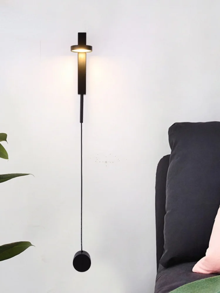 

Nordic modern wall light luxury dimmable switch simple living room aisle corridor bedroom creative personality bedside wall lamp